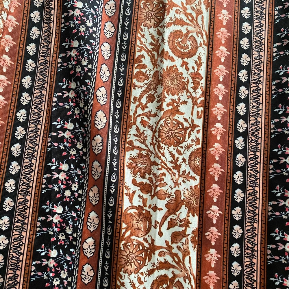 Multi patterned flared pants